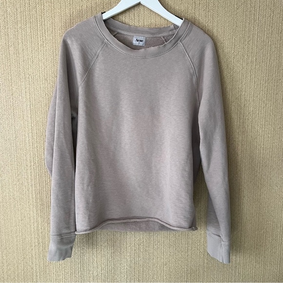 ACNE STUDIOS College Cut Beige Sweatshirt. Men’s Medium​​​​​​​​​ - Picture 1 of 3